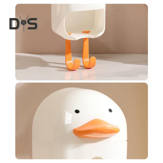Plastic Bag Holder Wall Mounted Sock Underwear Organizer Grocery Bag Dispenser Cartoon Duck Design Underwear Storage Box for Wardrobe Cabinet Bedroom