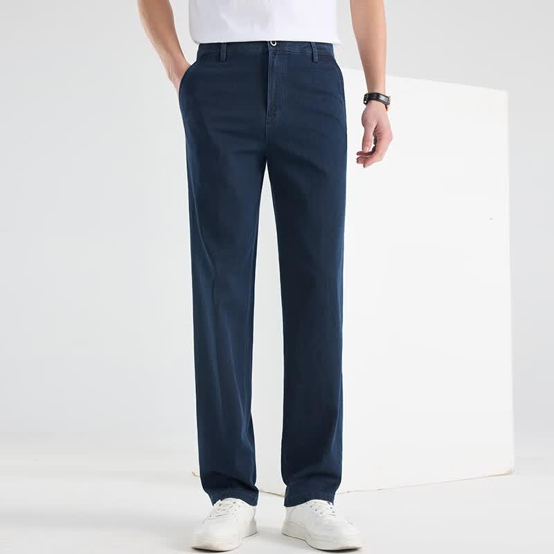 Fengxun Men s Versatile Straight-Leg High-Elastic Jeans 31