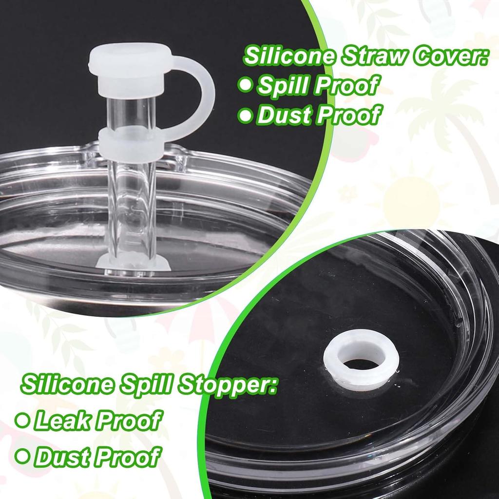 AIERSA 3Pcs Spill Stopper for YETI Cup Straw Lid, and 3Pcs Straw Cover Cap Toppers Suitable for Yeti Cup Accessories for 20, 16, 24, 25, 26, 35,42 oz