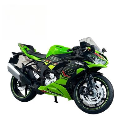 1/12 Scale Kawasaki Ninja ZX-6R Racing Cross-country Motorcycle Toy City Diecast Model Super Sport Miniature Collection Boy Kids Gift