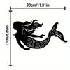 Mermaid Metal Wall Art 11.81x6.69 Inch Rustic Iron Decor for Patio Garden Home Housewarming