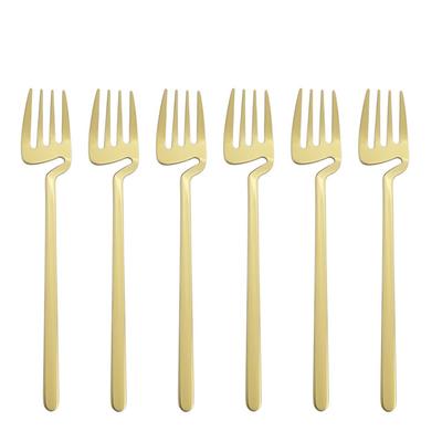 6Pcs/set Dinnerware Silverware Set Cutlery Set Gold Fork Stainless Steel Flatware Outdoor Office Kitchen Home Tableware Set