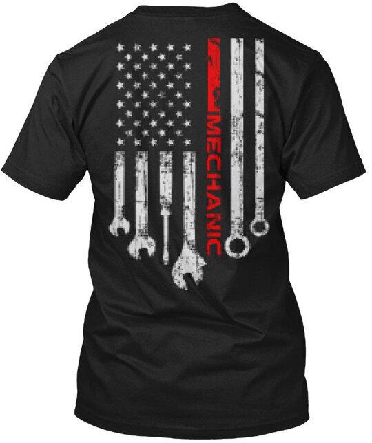 

American Flag Mechanic T-Shirt Made in the USA Size S to 5XL L