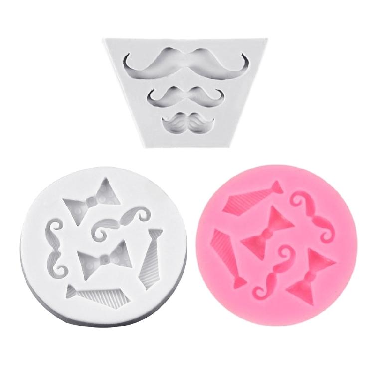 Bowtie Mustache Silicone Molds Nonstick Fondant Cake Molds Cake Decorating Tool for Truffles Cheesecakes Easy To Clean
