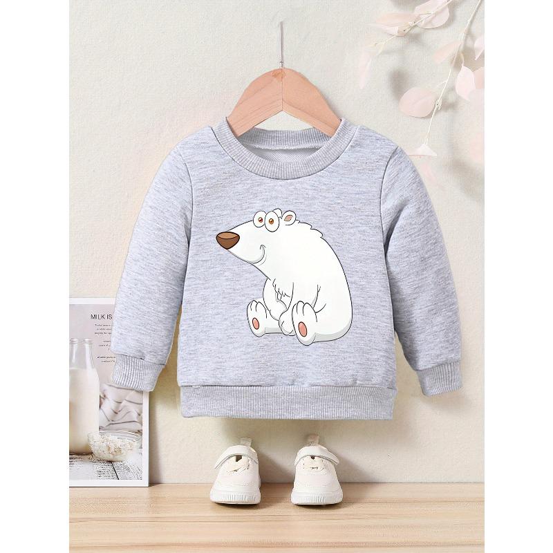 Spring/Autumn Cartoon Print Crew Neck Sweatshirt Sportswear for Toddlers and Young Children