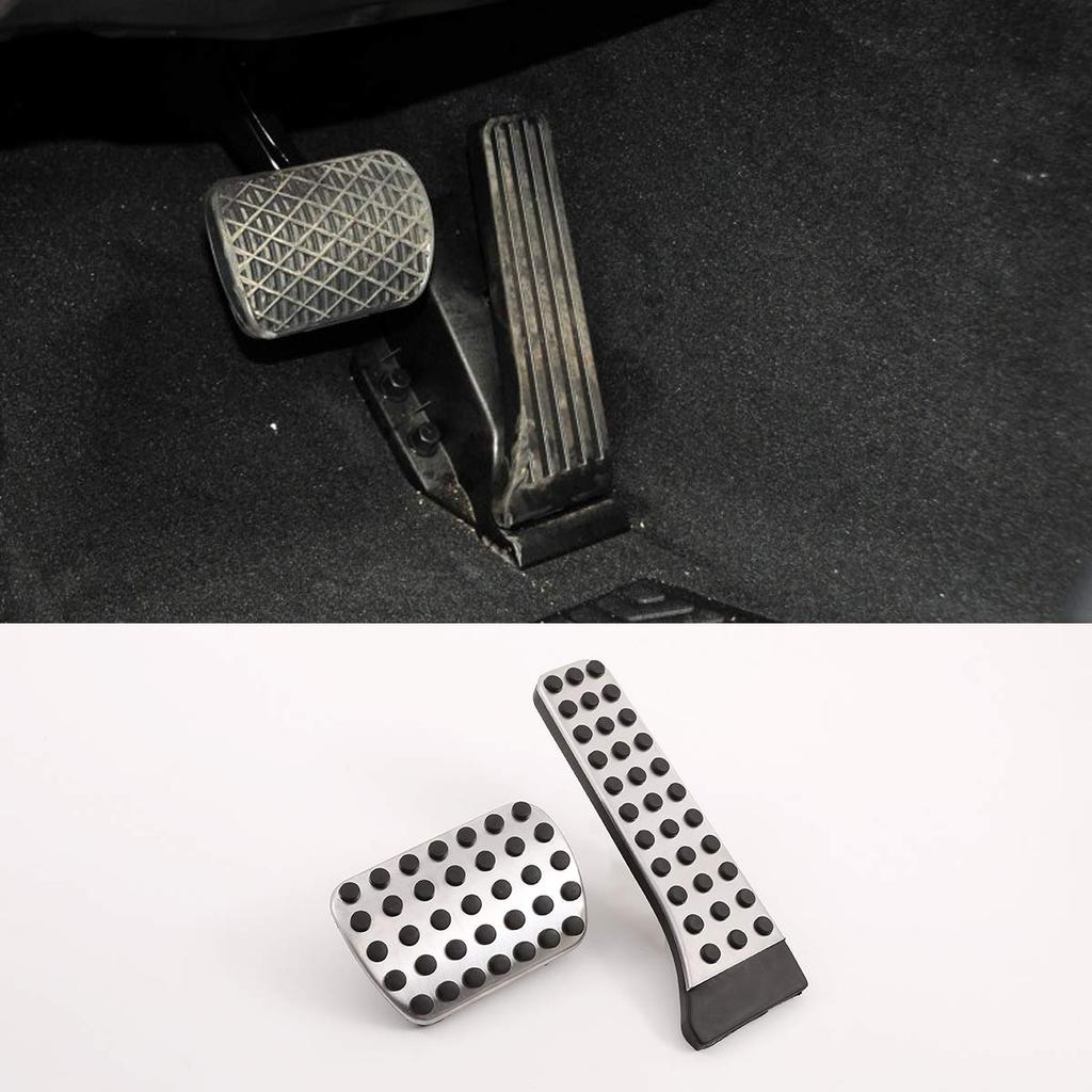 CHEYA Stainless Steel Throttle Pedal Covers for C CLS GLK SLK Brake and Easy Custom W213 Mercedes-Benz E-Class 2016-2019, Accelerator,