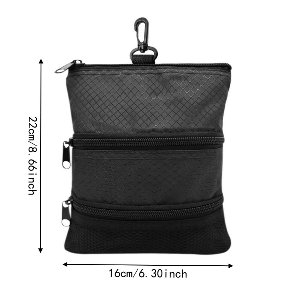 Portable Golf Storage Bag Three Layer Golf Pouch Accessories Carrier Golf Ball Bag Traveling