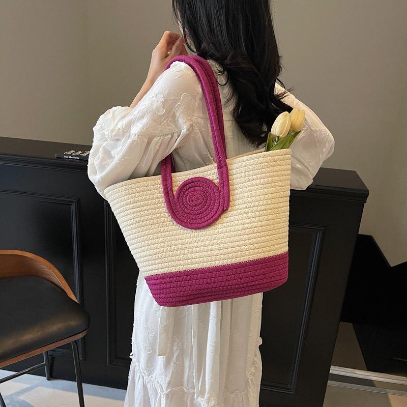 Summer high-end handbag women's new woven tote bag large-capacity leisure vacation beach bag