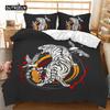 Animal Duvet Cover Set Gecko and Crane Bohemian Exotic Tribal Style Bedding Set Cool Animal Chic King Size Polyester Qulit Cover