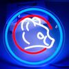 Baseball Neon Sign Cubs Team Logo Light Baseball LED Neon Wall Light,Sports Neon Lights Baseball Decor for Club Baseball Fans