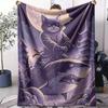 Cat Riding a Shark Throw Soft Flannel AC Blanket Lightweight Summer Nap Throw Cozy  Blanket for Sofa Bed Travel Home