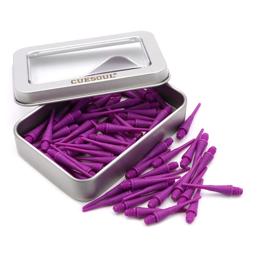 

CUESOUL 2BA Soft Tip Dart Points Pack of 100 (CSSTP011-Purple)