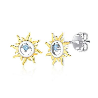 925 Sterling Silver Sun Stud Earring