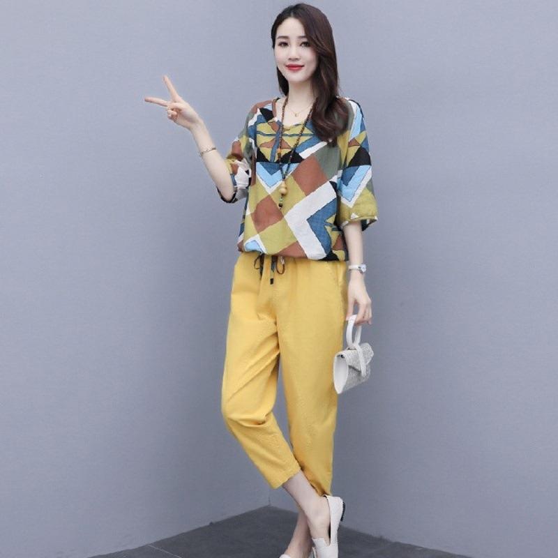 Niansi Luanma Nian Summer Women's Small, Stylish, Age-reducing, Casual, Fashionable and Professional Two-piece Set