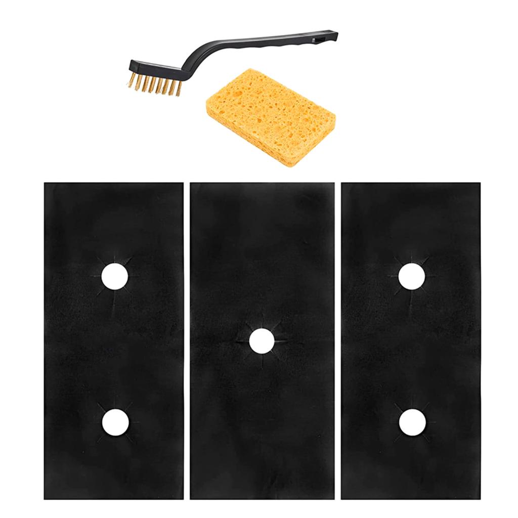 High Temperature Resistant Kitchen Range Splatter Guard 5-Hole Gas Stove Pad Non Stick Stovetop Protector Liner