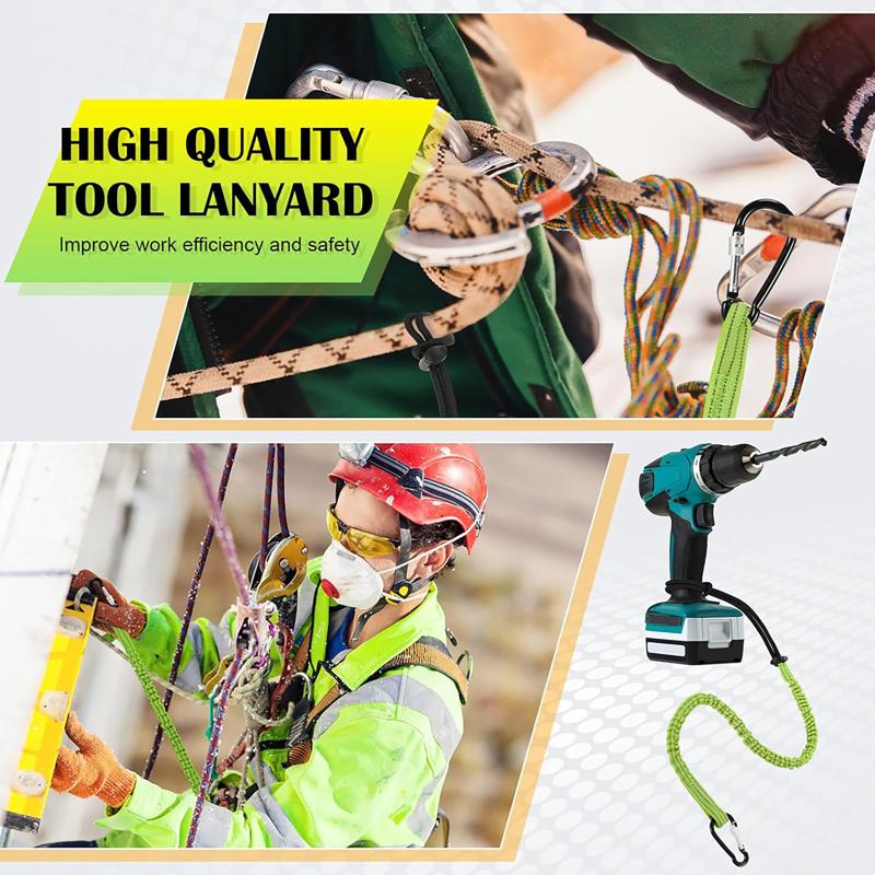 Safety Bungee Tether Tool Lanyard With Carabiner Hook Climbing Working Anti-Falling Safety Rope Aerial Work Climbing Accessories