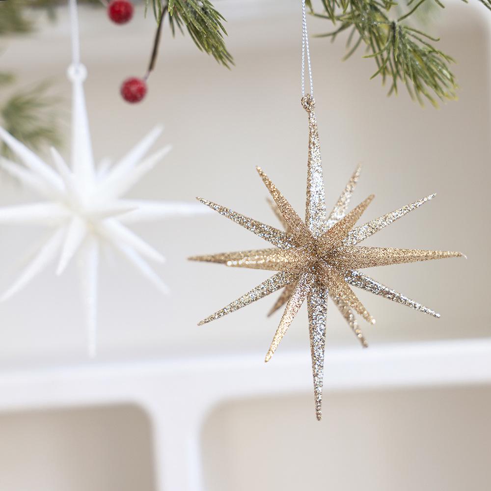 Ins Style Snowflake Star Christmas Tree Ornaments: Festive Decor for Holiday Atmospheres