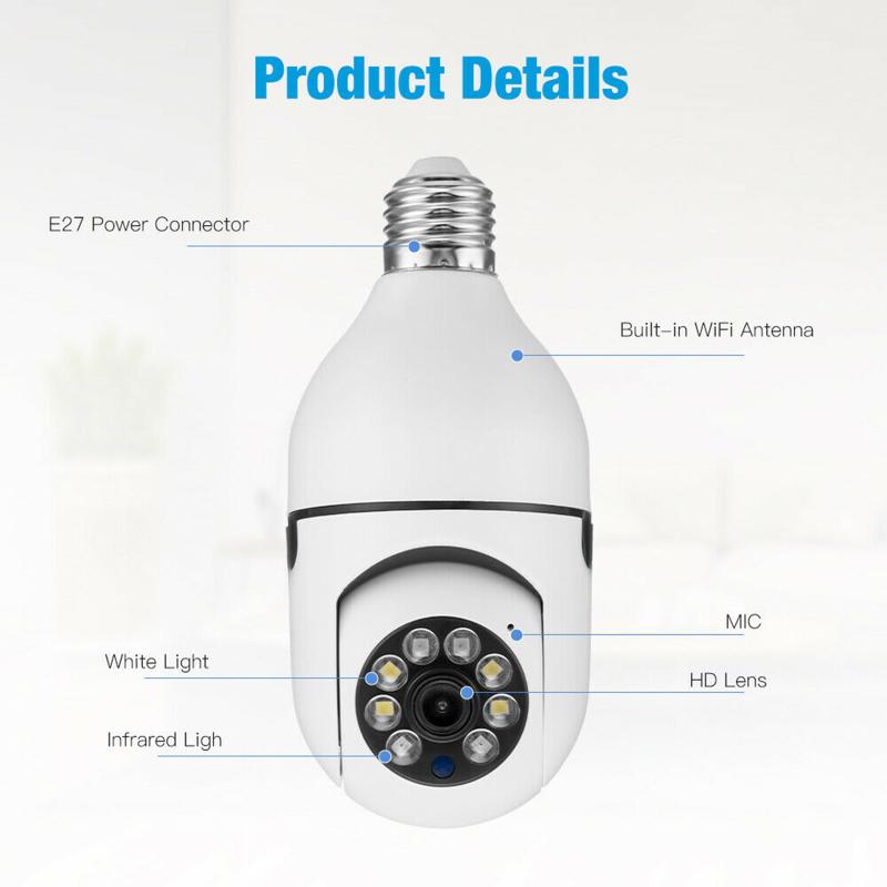 2 In 1 Home Wifi Camera Light Bulb 360 Degree Ip66 Waterproof Wireless Two Way Voice Intercom