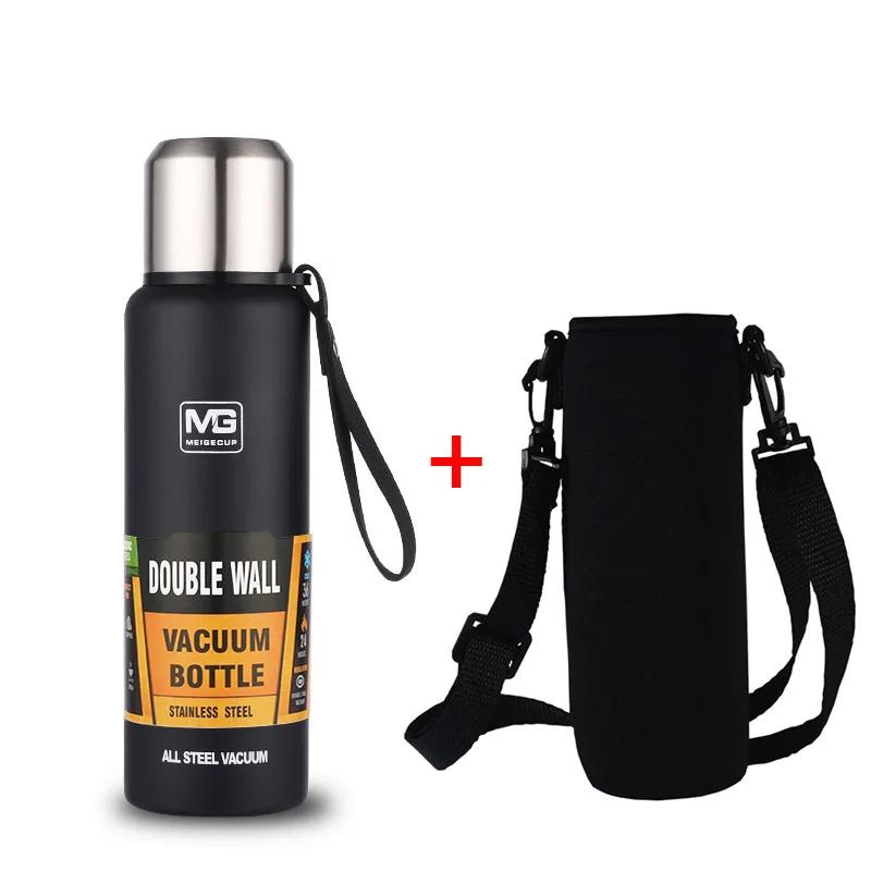 Premium Thermosflasche 304 Edelstahl Vakuumflasche Isolierter Becher Kalt- und Heißwasserbecher mit Seil für Tee Kaffee Getränke