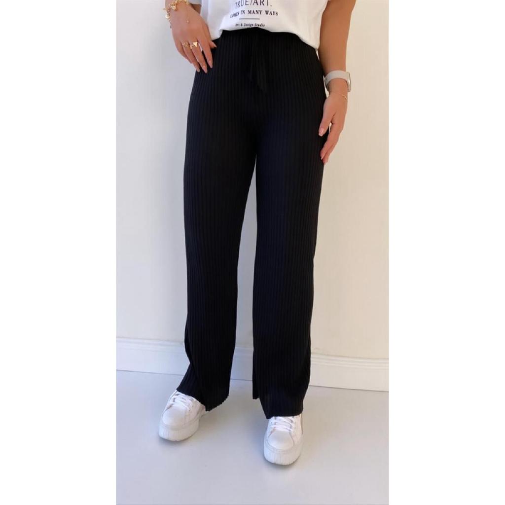 3-piece Smoked - Camel- Black Women's Ribbed Report Trousers