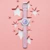Dětské hodinky Swatch Flik Flak, měkká fialová, noční obloha, quartzové