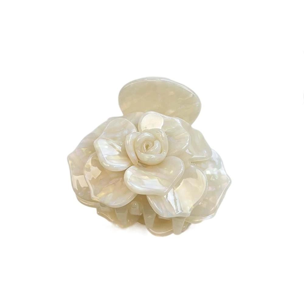 Elegant Flower Shark Clip Gradient Color Acetic Acid Hair Claw Camellia Hair Claw  Daily