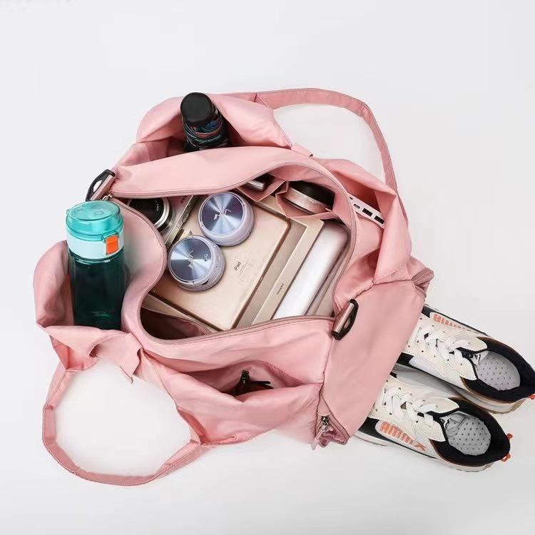 Borsa da Yoga Multifunzionale di Grande Capacità con Logo, Scomparto per Scarpe e Tracolla