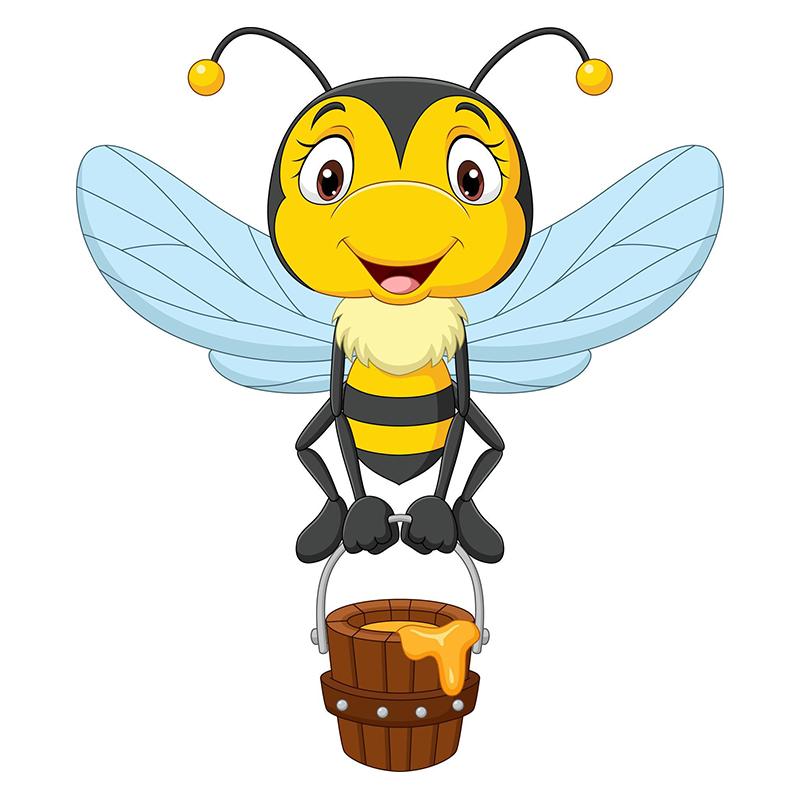 Cartoon kleine Biene hält Honig Aufkleber auf dem Auto Vinyl Aufkleber wasserdichte Dekoration Autoaufkleber