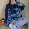 Women's Loose Outer Wear Autumn and Winter Thickened Knitted Jacket Autumn Girlfriend Couple Wear Retro Tie-dye Top