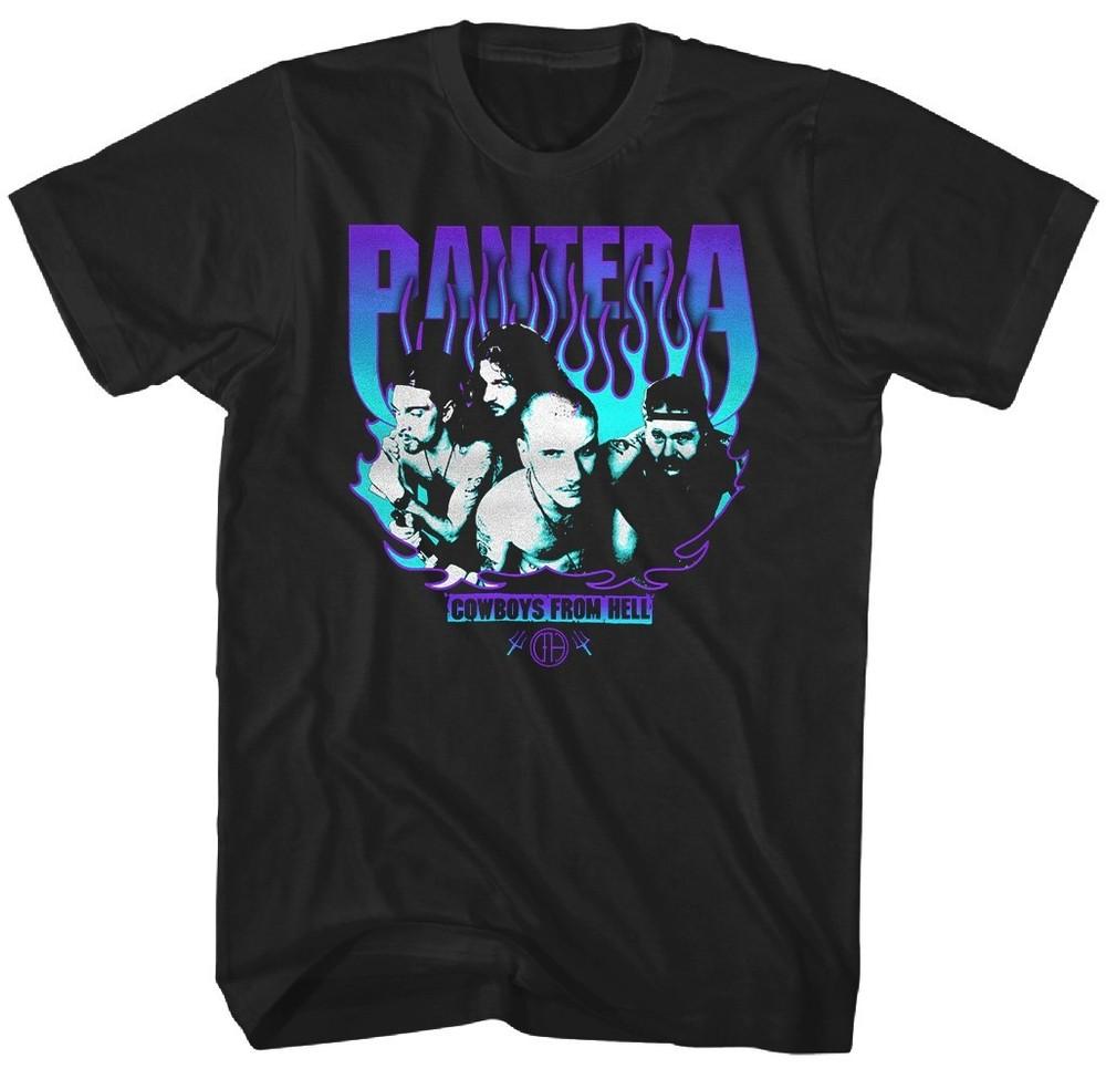 Pantera Cowboys from Hell Purple Flame Mens T Shirt Music Classic Band Tee Black Unisex T-Shirt XXXXL