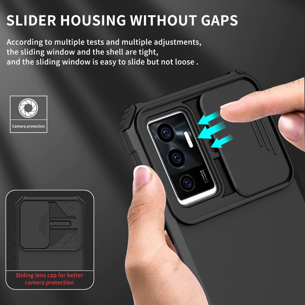 Shockproof Case For VIVO Y17S Y15S Y12A Y11 2019 Slide Camera Lens Protection Stand Phone Cover For VIVO Y5 2020 Y1S V23 5G S10E