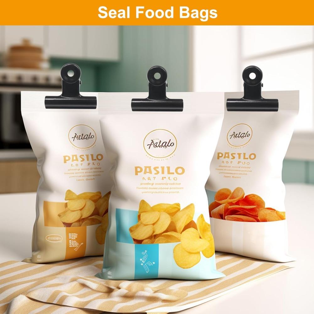 50 Chip Bag Clips Stainless Steel Airtight Sealing Clips Powder Food Packaging Bag Clips Food Sealing Clips New