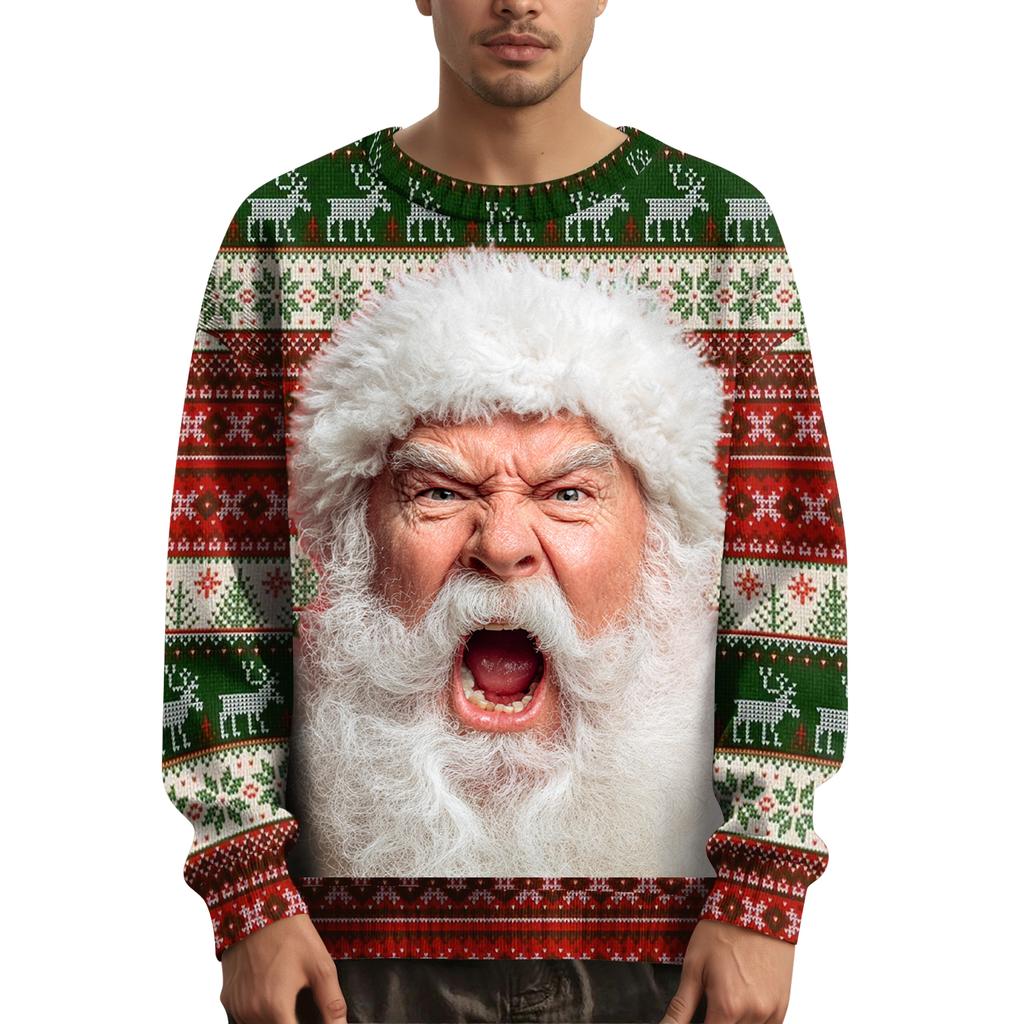 Pánský vánoční svetr s potiskem na límci