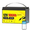 12v 100ah LiFePO4 Battery Bluetooth Group 31 with 100A BMS, Low-temp Protection, Max 1280W Power, Rechargeable Deep, Customized