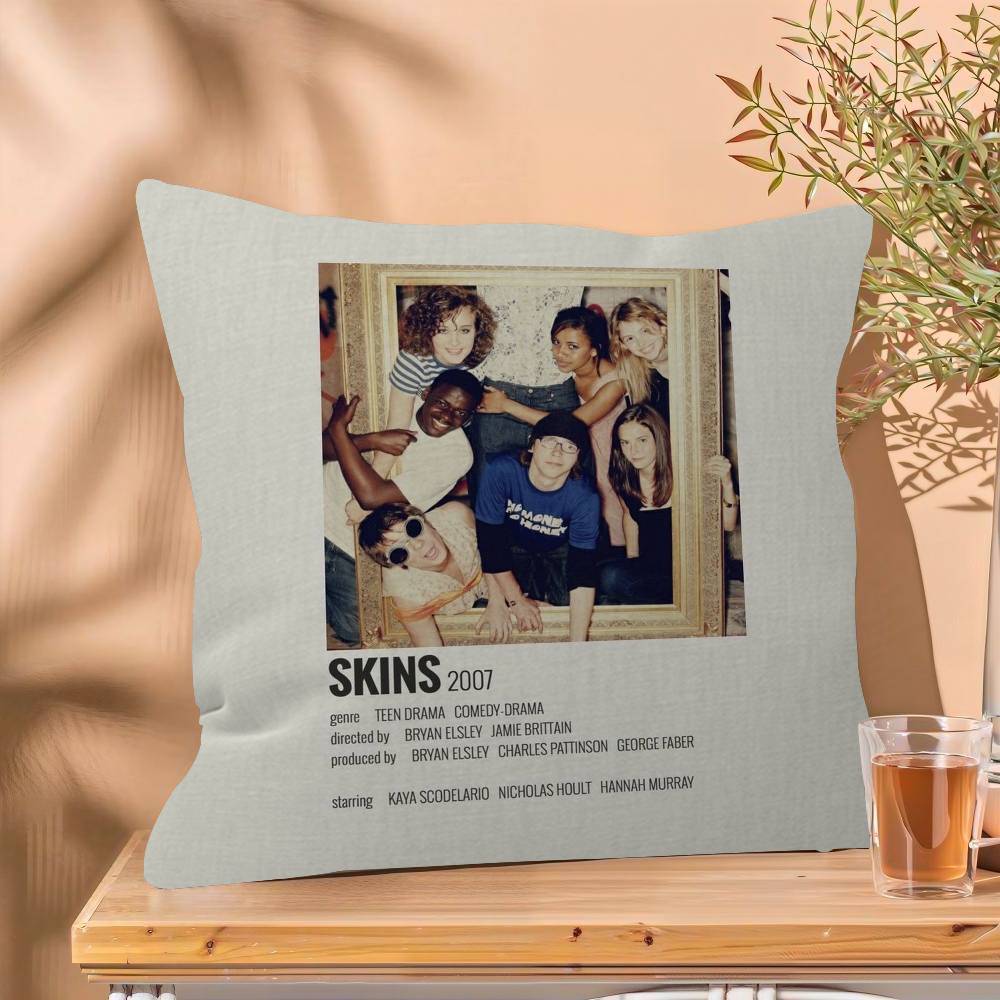 Teen TV Series Skins Generation Pillow Covers Cartoon Sofa Decorative Home Double-sided Printing Short Plush Cute Cushion Cover