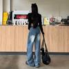 Women's High-Waisted Wide-Leg Retro Jeans - Spring 2025 Slimming Floor-Length Style
