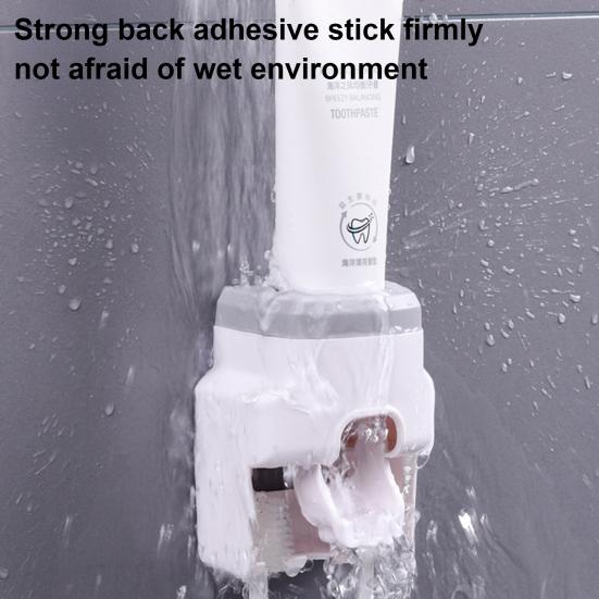 Automatic Toothpaste Dispenser Set Easy To Install Wall-Mounted Toothpaste Squeezer with Toothbrush Holder Bathroom Accessories