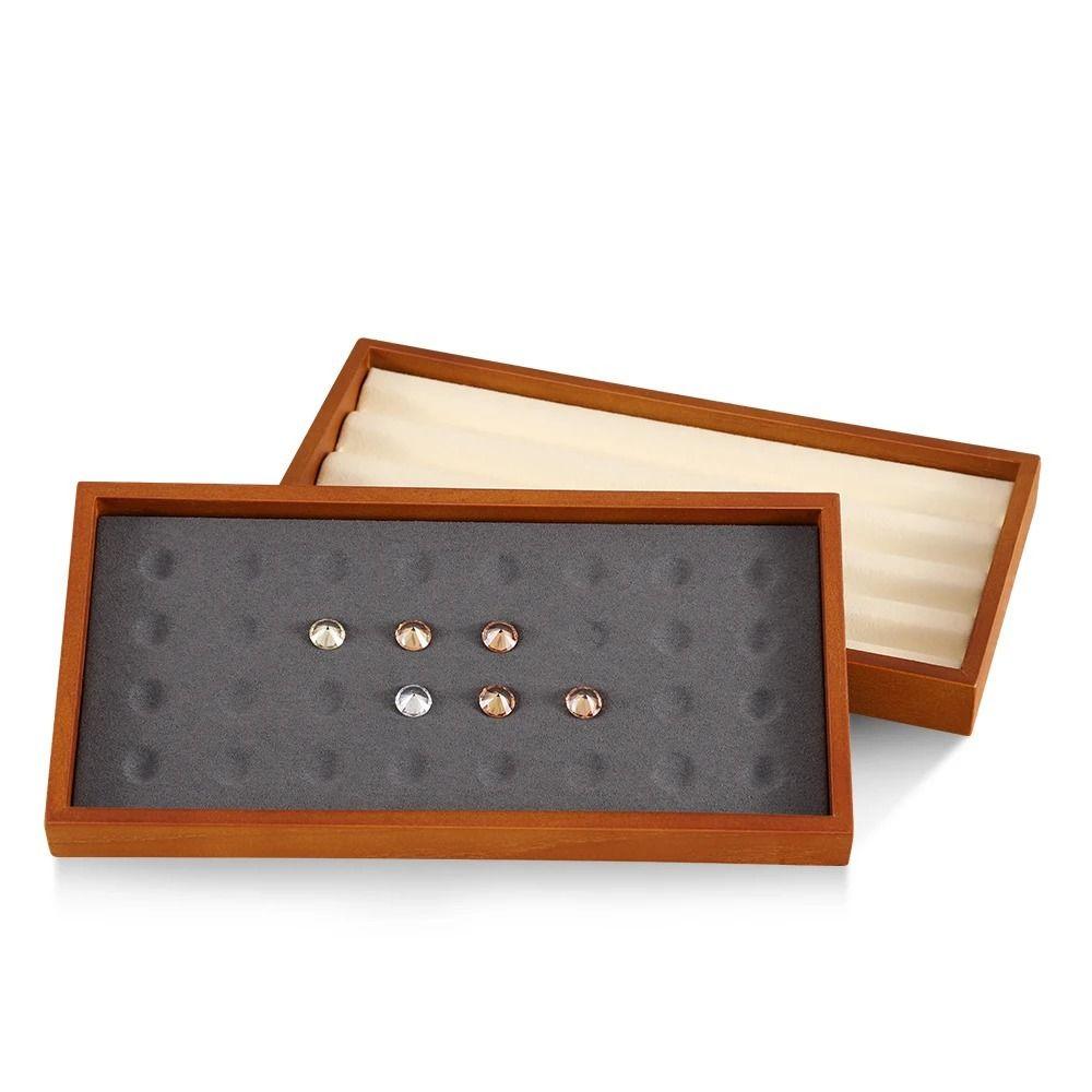 Solid Wood Flat Jewelry Tray Stackable Beads Storage Board Jewelry Display Props  Drawer Dresser