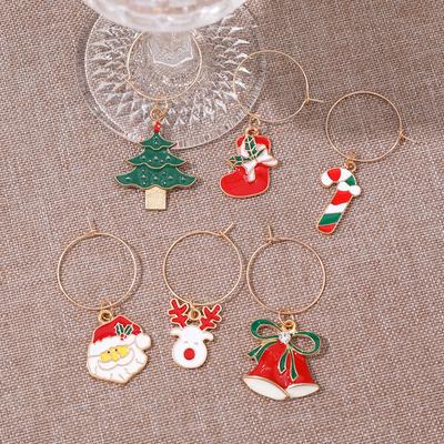 Weihnachts-Weinglasanhänger Weingläser-Anhänger Geschenke für Weintrinker Anhänger für Stielgläser Getränkemarkierer für Gastgeschenke Feiertagsdekorationen