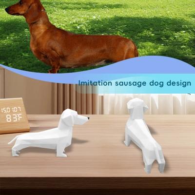 Yousheng Carving Dachshund Figurine Geometric Dog Statue Animal Sculpture Home Office Desktop Bookshelf Decoration Ornament
