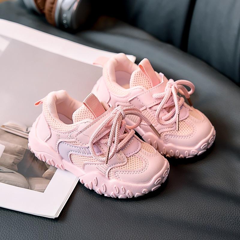 1-5 year old baby sports shoes boys and girls shoes mesh breathable 2025 autumn new soft-soled children's dad shoes