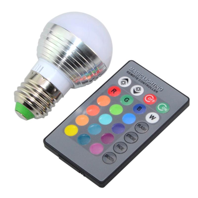 

3W LED Bulb Infrared Remote Control Changeable Colours Christmas Halloween Party Wedding Decoration E27#0