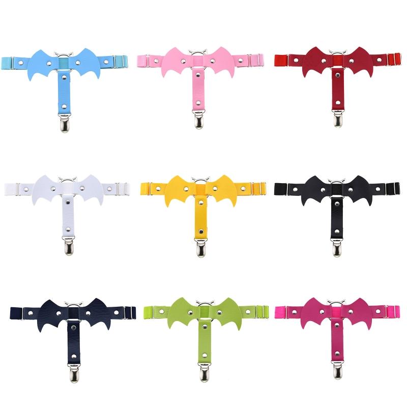 Bat-Shaped Leather Garters For Thigh High Socks Stocking Suspender Belt Thigh Ring Goth Leather Garter Belt
