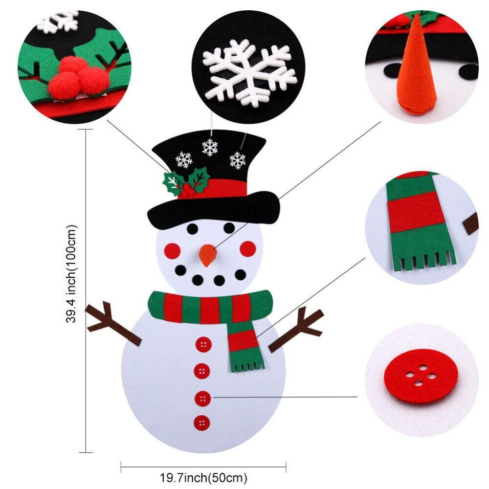 Cartoon DIY Felt Snowman Handmade Wall Hanging Snowman Christmas Snowman Pendant  Children's Toy