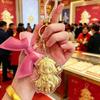 Gold 999 Cartoon Labubu Keychain - Creative Pendant Hot Seller