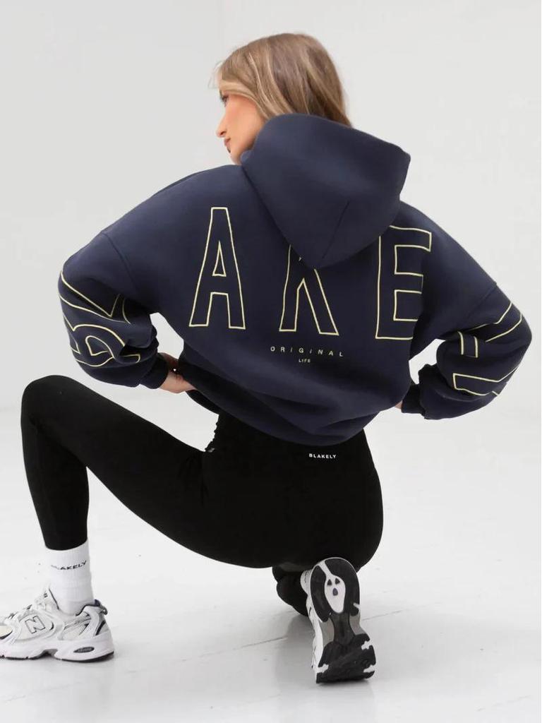 2025 Unisex TK Hooded Sweatshirt with Large Letter Print - Fashionable Autumn Style for Men and Women