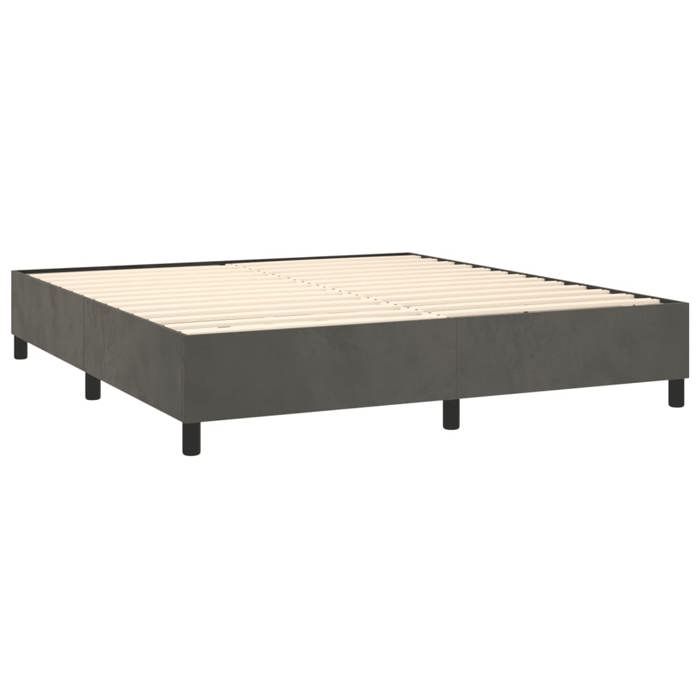 Maison Exclusive - Sommier à lattes de lit et matelas Gris foncé 180x200cm Velours