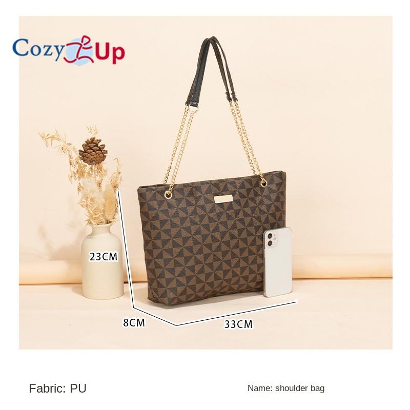 Женская сумка-тоут Cozy Up с геометрическим принтом и блестящей декоративной цепочкой — фото 4