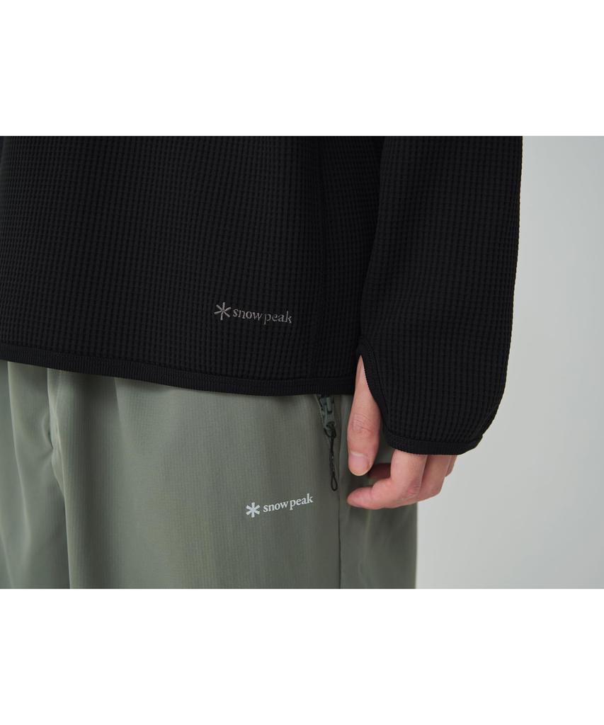 Snow Peak Dry Waffle size for and outdoor activities Hoodie, M, BLACK, SW-25SU011, festivals, camping,