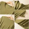Rib Cotton V Neck T-shirt Short Sleeves Summer Women's Casual T-shirts Loose Tee Tops Solid Color Basic TShirt Tees